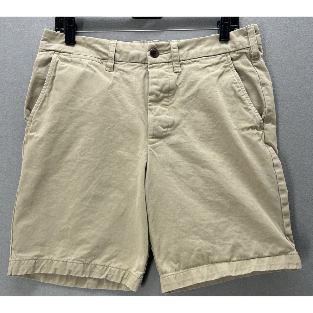 Outerknown Button Fly Twill Chino Shorts Men's 31 Organic Cotton Beige Sand